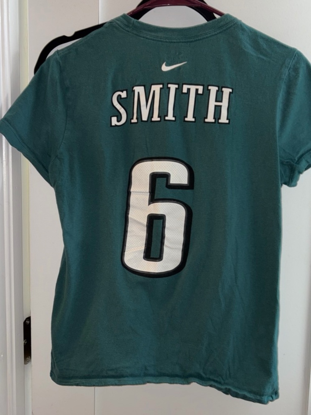Nike Men’s Teal Smith Jersey Tee with White Number 6